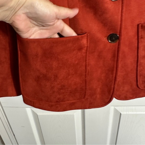 NWOT Tommy Hilfiger sz. 14 blazer, suede feel, sienna color, fall, academia - Picture 4 of 12